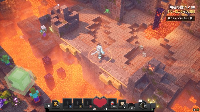 マインクラフトダンジョンズタワー６攻略１Ｆ